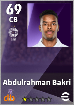Abdulrahman Bakri — CB, OVR 69, MAX 69