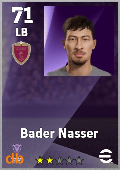Bader Nasser — LB, OVR 71, MAX 71