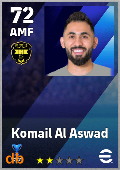 Komail Al Aswad — AMF, OVR 72, MAX 72