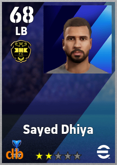 Sayed Dhiya — LB, OVR 68, MAX 68