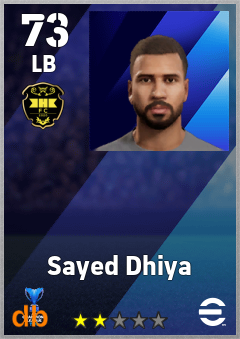 Sayed Dhiya — LB, OVR 73, MAX 73