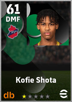Kofie Shota — DMF, OVR 61, MAX 61