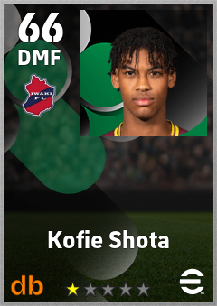 Kofie Shota — DMF, OVR 66, MAX 66