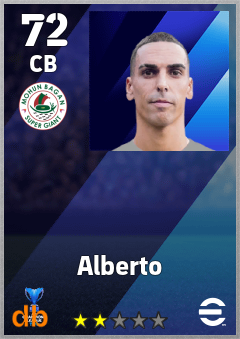 Alberto — CB, OVR 72, MAX 72