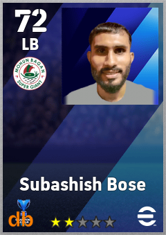 Subashish Bose — LB, OVR 72, MAX 72