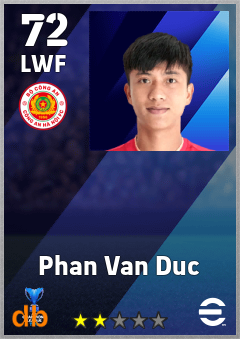 Phan Van Duc — LWF, OVR 72, MAX 72