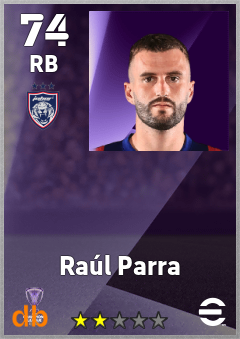 Raúl Parra — RB, OVR 74, MAX 74