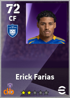 Erick Farias — CF, OVR 72, MAX 72