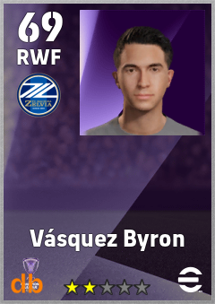 Vásquez Byron — RWF, OVR 69, MAX 69