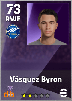 Vásquez Byron — RWF, OVR 73, MAX 73
