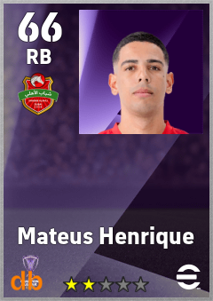 Mateus Henrique — RB, OVR 66, MAX 66