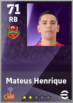 Mateus Henrique — RB, OVR 71, MAX 71
