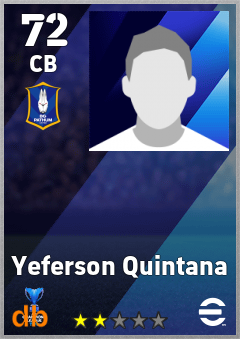 Yeferson Quintana — CB, OVR 72, MAX 72