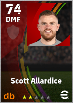 Scott Allardice — DMF, OVR 74, MAX 74