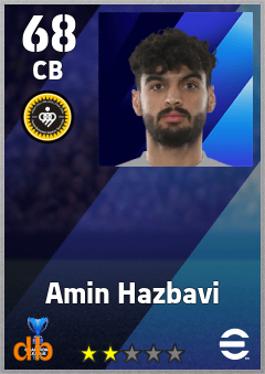 Amin Hazbavi — CB, OVR 68, MAX 68