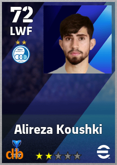 Alireza Koushki — LWF, OVR 72, MAX 72