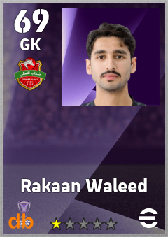 Rakaan Waleed — GK, OVR 69, MAX 69