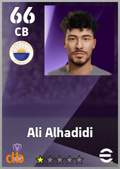 Ali Alhadidi — CB, OVR 66, MAX 66