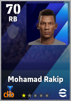 Mohamad Rakip — RB, OVR 70, MAX 70