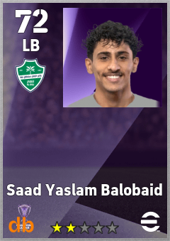 Saad Yaslam Balobaid — LB, OVR 72, MAX 72