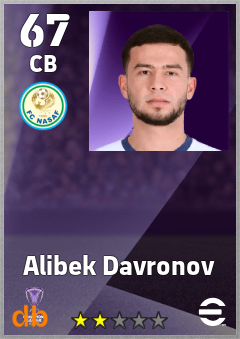 Alibek Davronov — CB, OVR 67, MAX 67