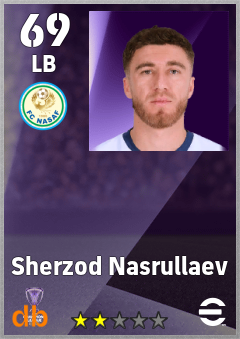 Sherzod Nasrullaev — LB, OVR 69, MAX 69