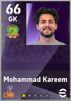 Mohammad Kareem — GK, OVR 66, MAX 66