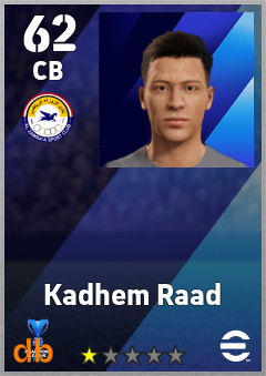 Kadhem Raad — CB, OVR 62, MAX 62
