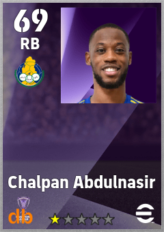 Chalpan Abdulnasir — RB, OVR 69, MAX 69