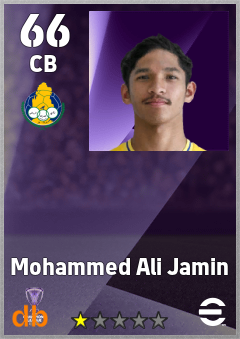 Mohammed Ali Jamin — CB, OVR 66, MAX 66