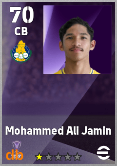 Mohammed Ali Jamin — CB, OVR 70, MAX 70