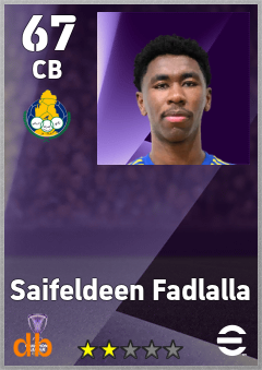 Saifeldeen Fadlalla — CB, OVR 67, MAX 67