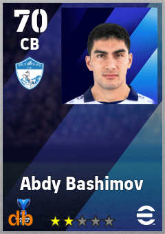 Abdy Bashimov — CB, OVR 70, MAX 70
