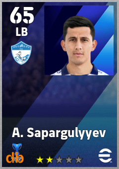 A. Sapargulyyev — LB, OVR 65, MAX 65