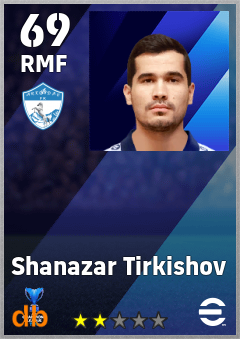 Shanazar Tirkishov — RMF, OVR 69, MAX 69