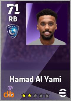 Hamad Al Yami — RB, OVR 71, MAX 71
