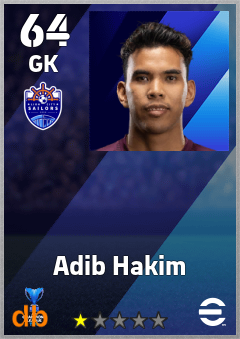 Adib Hakim — GK, OVR 64, MAX 64