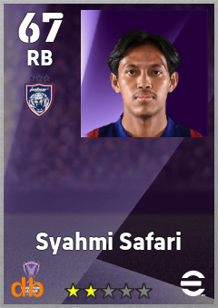 Syahmi Safari — RB, OVR 67, MAX 67