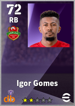 Igor Gomes — RB, OVR 72, MAX 72