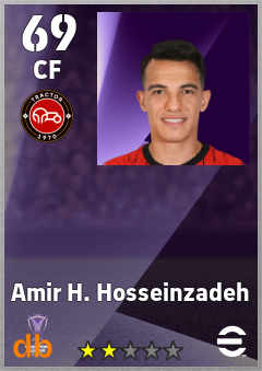 Amir H. Hosseinzadeh — CF, OVR 69, MAX 69
