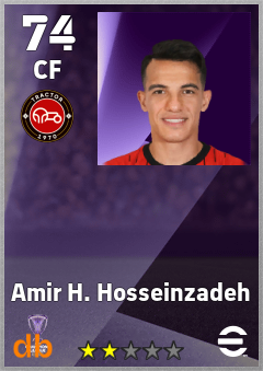 Amir H. Hosseinzadeh — CF, OVR 74, MAX 74