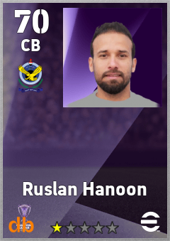Ruslan Hanoon — CB, OVR 70, MAX 70