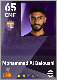 Mohammed Al Baloushi — CMF, OVR 65, MAX 65