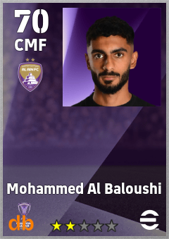 Mohammed Al Baloushi — CMF, OVR 70, MAX 70