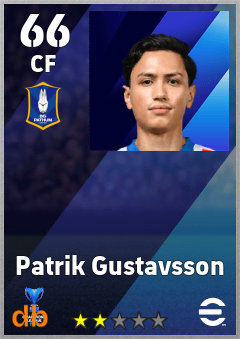 Patrik Gustavsson — CF, OVR 66, MAX 66