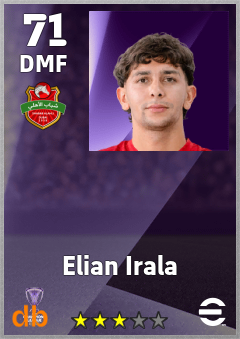 Elian Irala — DMF, OVR 71, MAX 71