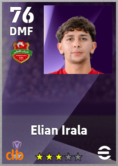 Elian Irala — DMF, OVR 76, MAX 76