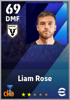 Liam Rose — DMF, OVR 69, MAX 69