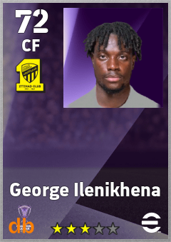 George Ilenikhena — CF, OVR 72, MAX 72