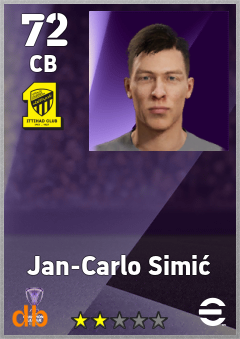 Jan-Carlo Simić — CB, OVR 72, MAX 72